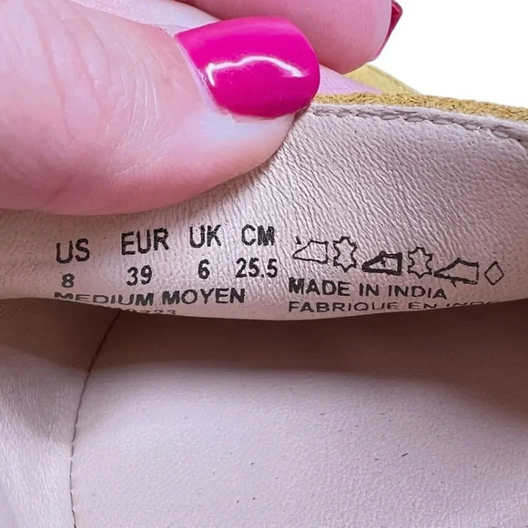 Hush Puppies Hazel Flat Point Summer Yellow Slip On Loafer Suede Shoe Sz. 8 - Picture 8 of 8